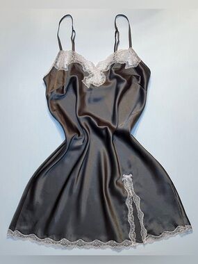 Victoria's Secret | Intimates & Sleepwear | Victorias Secret Tease Satin  Lacetrim Mini Slip Dress Leopad Size S | Poshmark